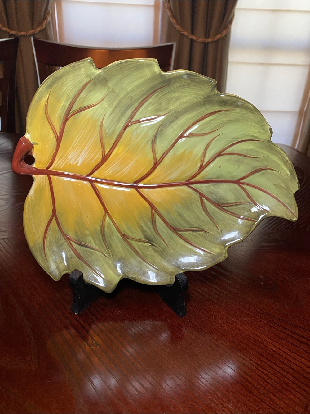 Ceramic Leaf Serving Platter by Pamela Gladding, Certified International
